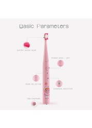 Gollinio Electric Toothbrush Kids Usb Fast Charging GL54B Children's Toothbrush Rechargeable Toothbrush Replacement Head