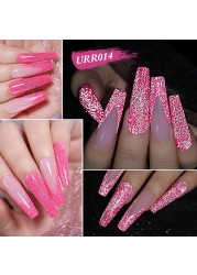 ur sugar fluorescent reflective gel nail polish neon yellow pink red glitter semi permanent soak off uv led nail polish