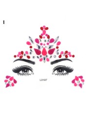 3D Sexy Face Tattoo Sticker Temporary Tattoo Flash Fake Tattoo Rhinestone Lady Party Face Sticker Face Jewelry Decoration