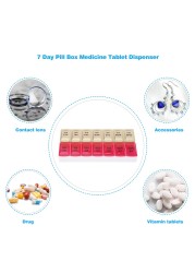 14/7 Grids 7 Days Weekly Pill Case Medicine Tablet Dispenser Organizer Pill Box Splitter Storage Box Pill Organizer Container