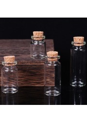 D2TA Mini Bottles With Cork Stopper Mini Vials Mini Transparent Cup Jars Lids Storage Container For DIY Party Art Craft Projects