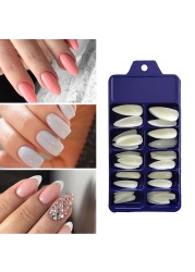 100pcs Solid Color False Nail Tips Full Cover Matte Acrylic Ballerina Fake Nails Tip DIY Beauty Manicure Extension Tools