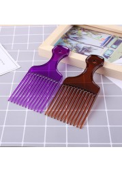 Wide Toothbrush Pick Comb Fork Hairbrush Insert Hair Pick Comb Plastic Gear Comb For Curly Afro Hair Styling Tools