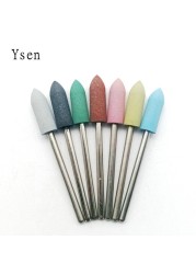 1pc cuspdal head 7 colors rubber and silicon carbide nail file manicure electric nail drill machine accessories tools nail bits