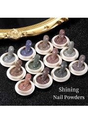 Born Pretty Reflective Glitter Powder Sea Salt Nail Powder Shining Nail Glitter Chrome Pigment Dust Hollow Powder Nail Decoration