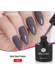 Mshare Nude Nail Gel Polish Soak Off UV Nail Gel Base Coat Nail Art Top Coat Varnish Semi Permanent Curing With Nail Dryer