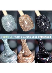 10ml Colorful Diamond Nail Gel Polish Holographic Auroras Glitter Soak Off UV Semi Permanent Varnish Gel Nail Art Gel TSLM1