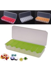 Big Travel Pill Box 5 Colors Portable 7-Day Medicine Box Tablet Storage Bag Colorful Pill Cutter