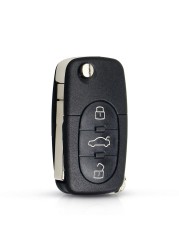 KEYYOU For Audi A3 A4 A6 A8 B5 TT RS4 Quattro 1994 - 2004 Old Models 433Mhz ID48 Chip HU66 3 Button Remote Car Key Blade