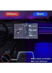 New 2021 Tesla Model 3 Y Interior Neon Lights Car Center Console Dashboard Light Ambient Light APP Control LED Strip Lights