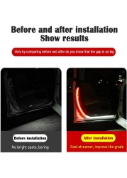 LED Car Door Welcome Light Safety Warning Streamer Lamp Strip 120cm Waterproof Auto Decorative Ambient Lights