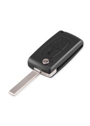 KEYYOU For Peugeot 307 3008 308 408 433MHz ID46 7941 CE0536 CE0523 Flip Key 2 Buttons VA2/HU83 Car Key Blade Fob Ask FSK