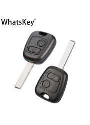 Whatskey 2 Buttons 433Mhz Remote Car Key For Peugeot 307 206 407 Partner Citroen C1 C2 C3 VA2/HU83 Blade With ID46 PCF7961 Chip