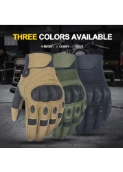 Full Finger Gloves Black Hard Finger Gloves Touch Screen Protective Gloves Military Tactical Gloves Men For Snow Road Dirt Bike Bicycle