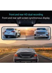 TOTNG Car DVR Touch Screen Stream Media Dual Lens 1080P Video Recorder 12" Dashcam Rearview Mirror With 1080P Rear Camera