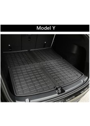 For Tesla Model Y 2022 2021 2020 Rear Seats Back Protector Anti-kick Pad TPE Seat Cover & Trunk Mats Car Boot Mat Cargo Liner