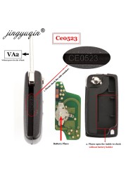 jingyuqin 433Mhz ID46 Ask FSK Car Key For Peugeot 207 307 407 208 308 408 607 Remote Key Partner 3 Buttons CE0523 Ce0536