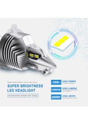 /HL LED H4 Car Headlight Bulb 6500K 16000LM LED Light High Beam + Low Beam H4 LED Bulb Replacement Motorcycle Lamp 12V