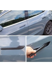 Tesla Model 3 Model Y Car Door Handle Wrap Decoration Stickers 4pcs Set ABS Plastic Modified Handle Cover Protector Kit