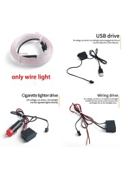 USB LED Strip Car Interior Atmosphere Light Neon EL Decoration Light Strip for Car Dashboard Ambient Lamp Wire Room Night Lamp