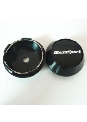 4pcs 65mm WedsSport Wheel Center Caps Hub Weds Sport Logo Emblem Badge Rims Cover Car Styling Accessories