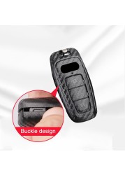 ABS Carbon Fiber Car Key Case Cover For Audi A3 A4 B9 A6 C8 A7 S7 4K A8 D5 S8 Q7 Q8 SQ8 E-tron 2018 2019 2020 2021 Accessories