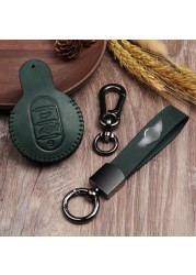 Leather Car Key Case Leather Key Case Cover For Mini Cooper Clubman Hardtop Hatchback Countryman F54 F55 F56 F57 F60 Accessories