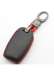 FLYBETTER - Genuine Leather Smart Key Fob Case for Kia, Sedona, Grand, Carnival, Sorento L580, 6 Buttons