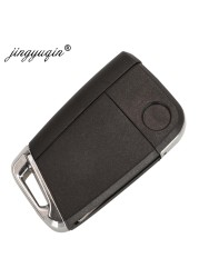 Jinyuqin Flip Folding Car Key Shell For Vw Seat Ibiza Skoda Superb Golf Mk7 Passat B8 Tiguan allspace Remote Key Case 4 Buttons