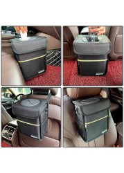 Waterproof Car Trash Can Organizer Multifunctional Car Bin Seat Back Garbage Dump Auto Trash Bin Interior Parts Auto Accessories