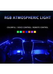 RGB LED Car Interior Lighting Strip Ambient Decoration Light Strip APP Control Music 8M 1PC