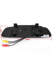 Parking Assistance System 4.3 Inch TFT LCD Monitor Rear View Mirror With 4 LED Lights Car Rear View Camera