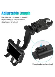 car rearview mirror universal phone holder cell phone t phone holder for phones 2.67-3.70in extend auto phone holder