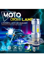 12W 1200LM LED H4 Motorcycle Headlight COB Bulbs Motorbike Scooter Headlamp High Light Low Beam All in on 6500K White DC 12V