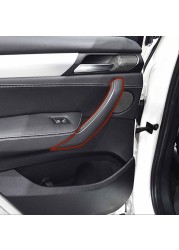 Interior Door Armrest Pull Handle Black Leather Exterior Cover Full Set For BMW X3 X4 F25 F26 2010 2011 2012 2013 2014 2015 2016