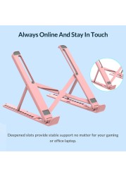 2in1 Desktop Stand Support Anti-slip Foldable Adjustable Riser Portable Tablet Desk Stand Bracket for Laptop Mobile Phone