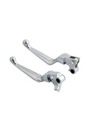 2 xbike Chrome CNC Brake Clutch Levers Set Aluminum For Harley Sportster XL 1200 883 Dyna Softail Touring Road King Glide