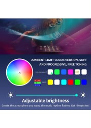 10 in 1 Car Atmosphere Lights USB RGB LED Strip Lights With APP Remote Control Auto Interior Decorative Ambient Dashboard Neon Lamp For Car Accessories