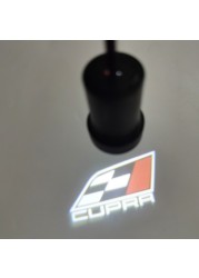 2pcs CUPRA Car Door Light For Seat Cupra Sport Ateca Car Style CUPRA LED Badge Light Logo Projector Lamp Seat Welcome Light