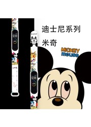 Strap For Xiaomi Mi Band 4 3 5 6 Watch Band Mickey Minnie Graffiti Silicone Bracelet Replacement For Xiaomi Band 4 5 Wristband