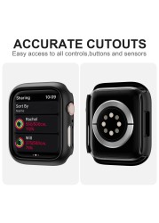 Hard PC Bumper Case Protective Frame [Without Screen Protector] Compatible with Apple Watch Series 7 45mm 41mm Accessories