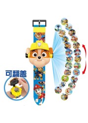 Cartoon Paw Patrol Projection Digital Watch Kids Time Intelligence Develop Learning Anime Figure Patrola Canina Children's Toy Gift