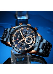 CURREN New Fashion Watches With Stainless Steel Luxury Brand Sport Chronograph Quartz Watch Men Relogio Masculino