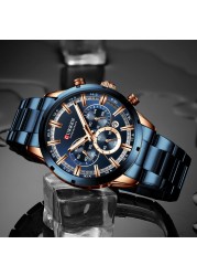 CURREN Men Watch Luxury Brand Sport Quartz Mens Watches Full Steel Waterproof Chronograph Wristwatch Men Relogio Masculino