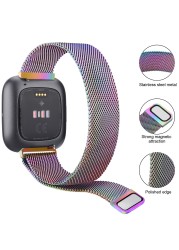 Strap For Fitbit Versa 3 2 Band Magnetic Metal Strap For Fitbit Versa 3 2 Lite Sense Band Smart Watches Wristbands Replacement