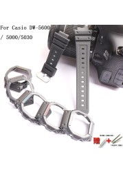 Watch Accessories Resin Strap 16mm For Casio G-SHOCK DW5600 5700 GW5035 5000 Transparent Silicone Men's And Women's Sports Band