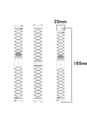 Curved End Stainless Steel No Gap Metal Band For Samsung Galaxy Watch 4 Classic 46mm 42mm 44mm 40mm Replacement Strap Bracelet