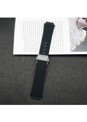 25*19mm Black Silicone Rubber Watch Band Applicable For Hublot Strap For Big Bang Strap Butterfly Buckle Watch Tools Accessories