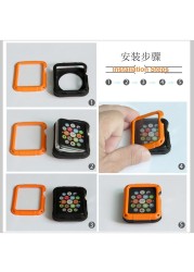 armor case with screen protector for iwatch apple watch 5 4 3 2 6 44mm 40mm 42mm 38mm 38 40mm protective cover protection film