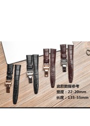 Leather strap 22mm men waterproof suitable for IWC Portuguese watch strap 7 leather strap Portuguese pilot strap bracelet brown